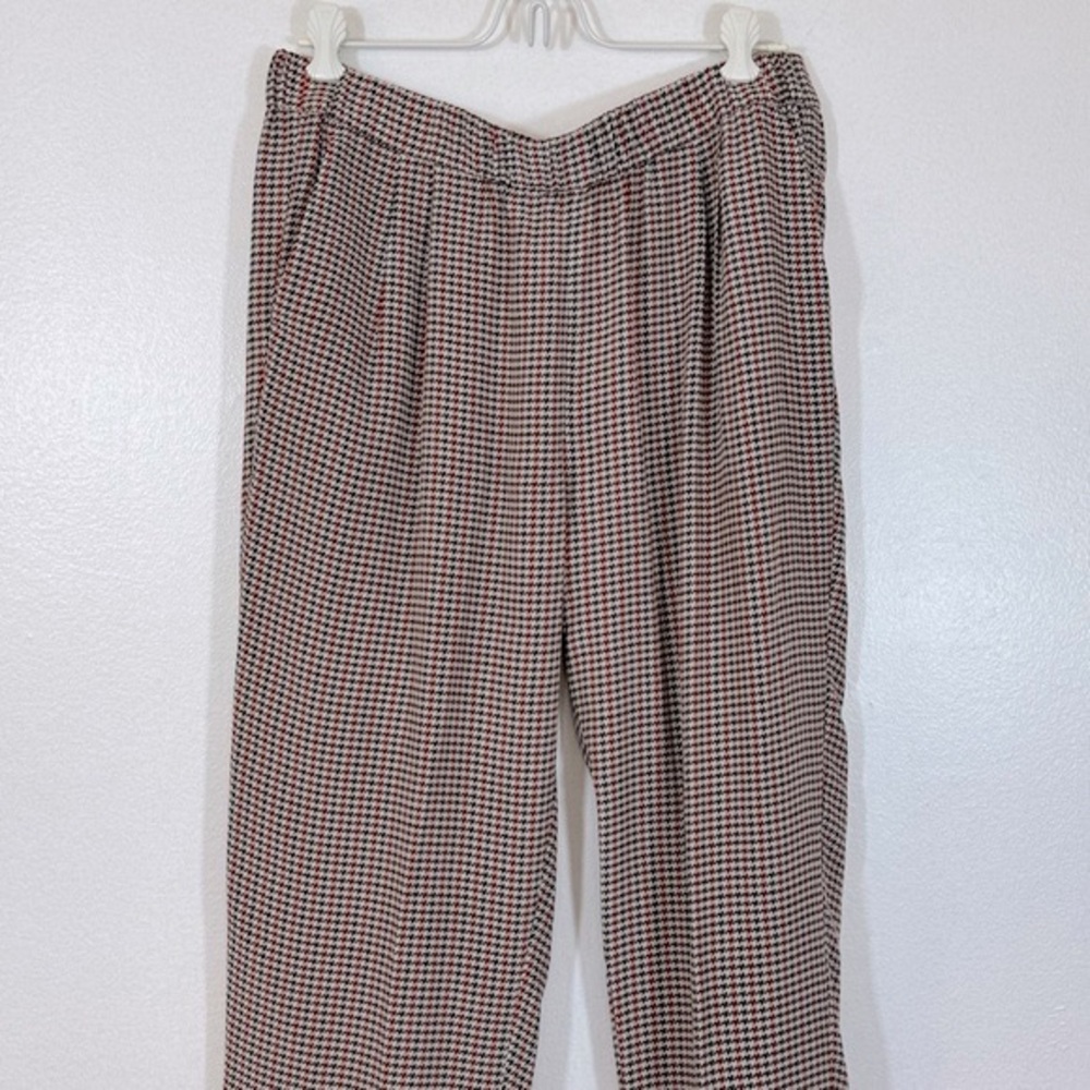 Equipment Hadley 100% Silk Houndstooth Relax Fit Elastic Waistband Dress Pants M - Picture 5 of 16